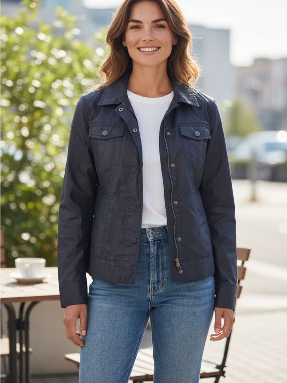 Ralph Lauren Navy Zip-Front Utility Jacket